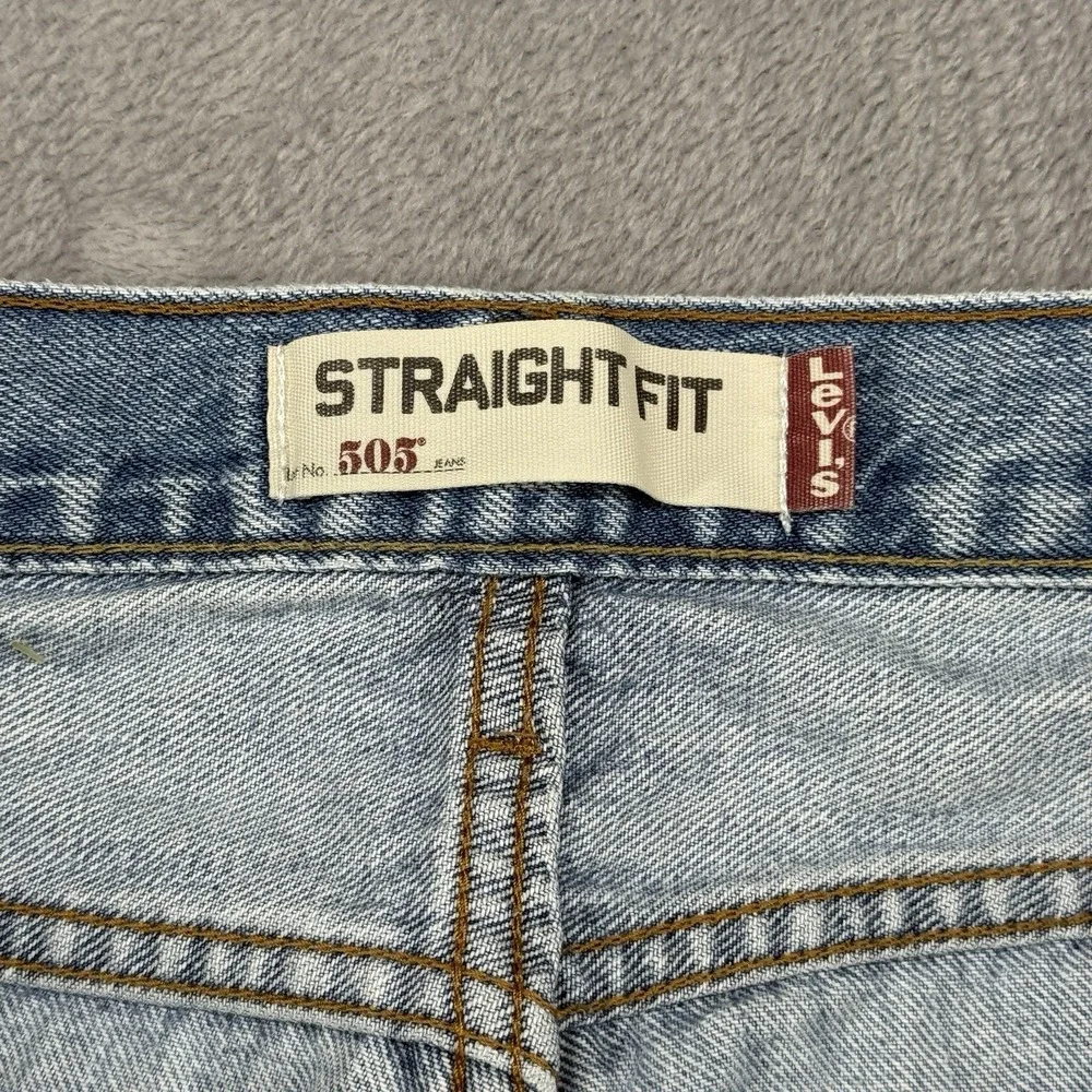 Levi's 505 Stright Fit Straight Leg Jeans Mens 40x32(30) Stonewash